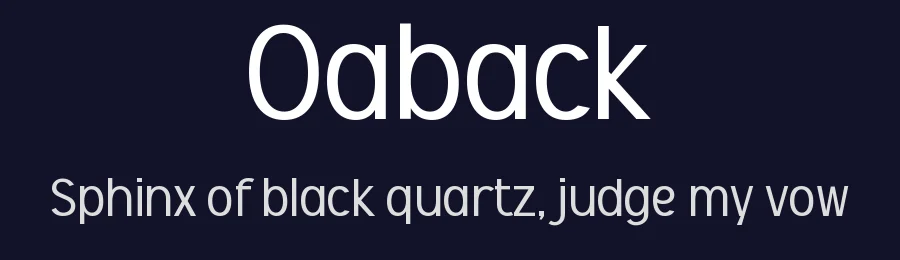 Oaback by wepfont.com — Sans Serif Font — thumbnail 2