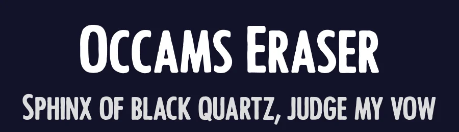 Occams Eraser by Cumberland Fontworks — Decorative Font — thumbnail 2