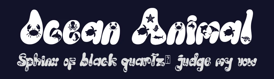 Ocean Animal by Yoga Letter — Decorative Font — thumbnail 2