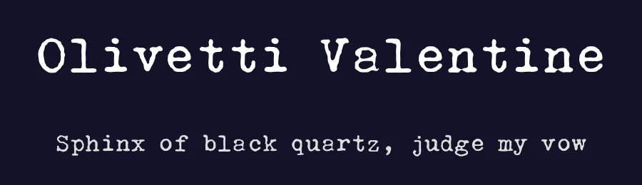 Olivetti Valentine by Aleksandar Stevanov — Decorative Font — thumbnail 2