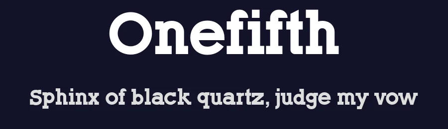 Onefifth by Ekkehard Beck — Serif Font — thumbnail 2
