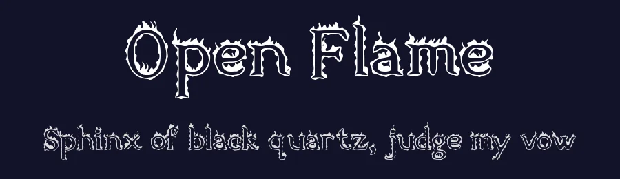 Open Flame by Walter E Stewart — Decorative Font — thumbnail 2