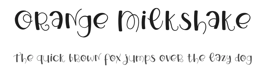 Orange Milkshake by Airotype — Script Handwritten Font