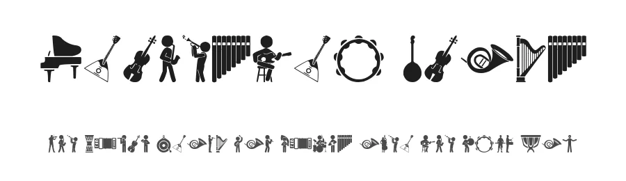 Orchestra Icons by Woodcutter — Dingbats Font