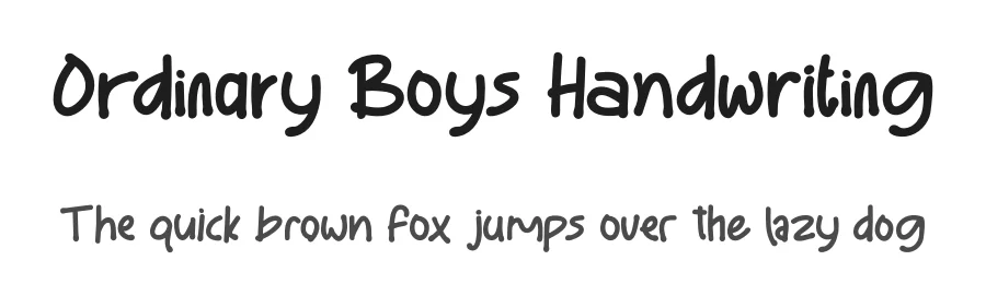 Ordinary Boys Handwriting