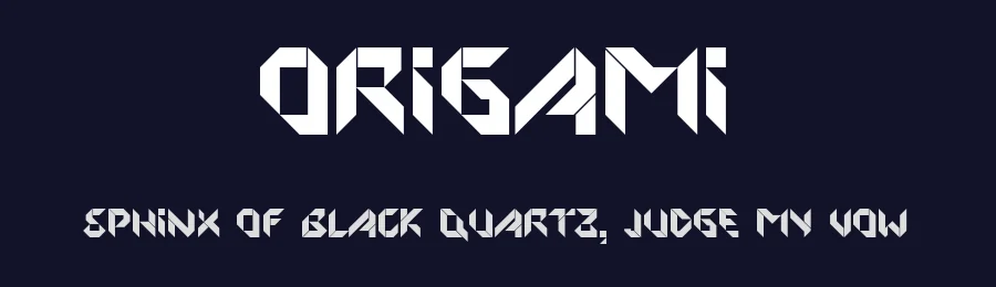 Origami by Peter Fritzsche — Display Font — thumbnail 2
