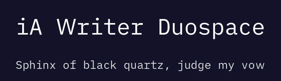 iA Writer Duospace by Mike Abbink, Bold Monday, modified by Oliver Reichenstein — Display Font — thumbnail 2
