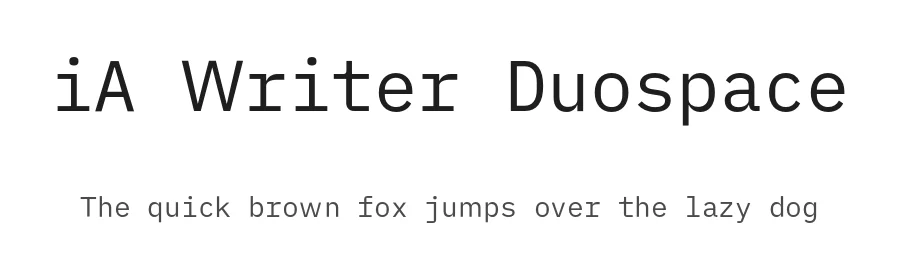 iA Writer Duospace by Mike Abbink, Bold Monday, modified by Oliver Reichenstein — Display Font