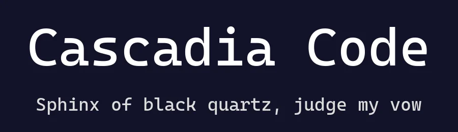 Cascadia Code by Aaron Bell — Sans Serif Font — thumbnail 2