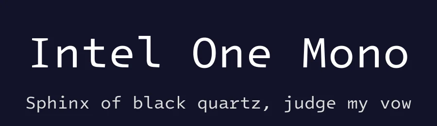 Intel One Mono by Fred Shallcrass — Sans Serif Font — thumbnail 2