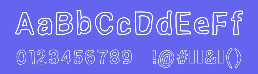 Outside inside outline by kizzles the cat — Decorative Font — thumbnail 3