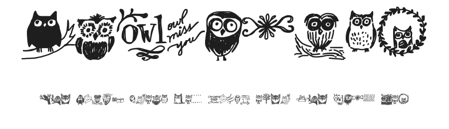 Owlmazing by put out into the deep β Dingbats Font