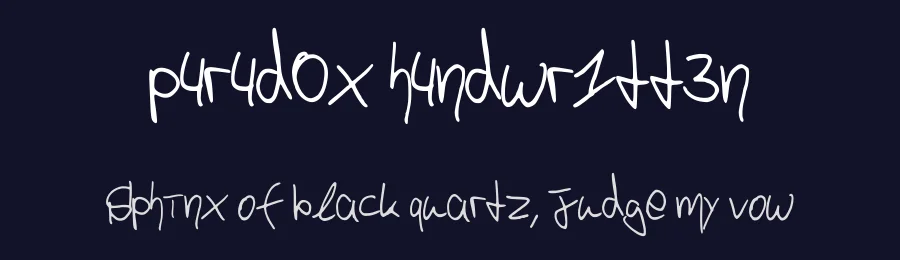 p4r4d0x h4ndwr1tt3n by p4r4d0x — Script Handwritten Font — thumbnail 2