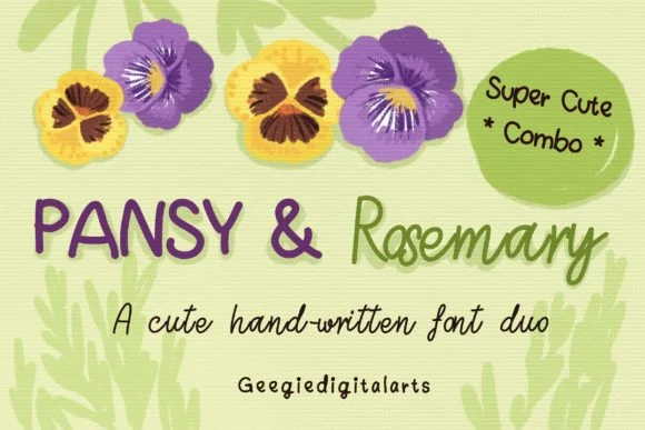 Pansy and Rosemary Duo Font by Geegiedigitalarts — Script Handwritten Font