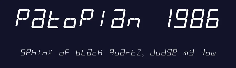 Patopian 1986 by David J Patterson — Display Font — thumbnail 2