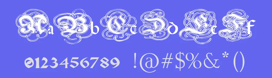 Pauls Gothic Curls by Tattoo Paul — Blackletter Font — thumbnail 3