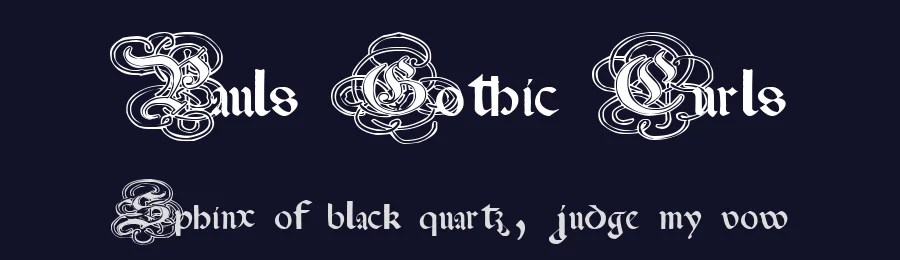 Pauls Gothic Curls by Tattoo Paul — Blackletter Font — thumbnail 2
