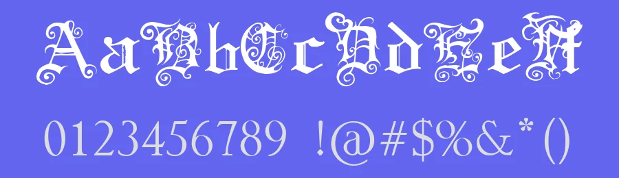 Pauls Swirly Gothic by Tattoo Paul — Blackletter Font — thumbnail 3