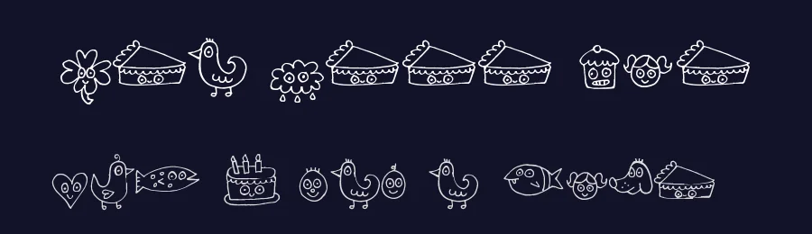 Pea Jelene's Doodles by Jelene Morris — Dingbats Font — thumbnail 2