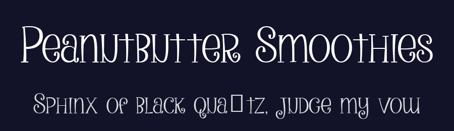 Peanutbutter Smoothies by Emily Spadoni — Decorative Font — thumbnail 2