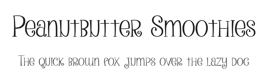Peanutbutter Smoothies by Emily Spadoni — Decorative Font