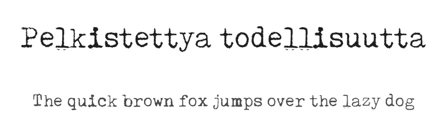 Pelkistettya todellisuutta by Juha Korhonen — Decorative Font