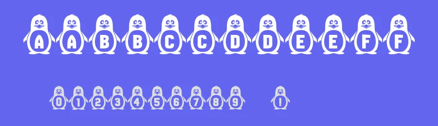 Penguins by Vladimir Nikolic — Decorative Font — thumbnail 3
