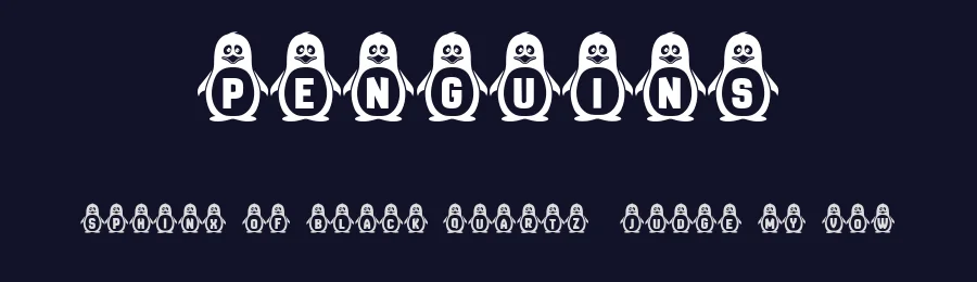 Penguins by Vladimir Nikolic — Decorative Font — thumbnail 2