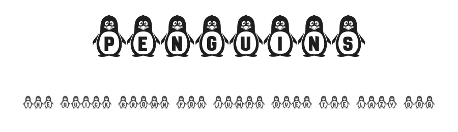 Penguins by Vladimir Nikolic — Decorative Font