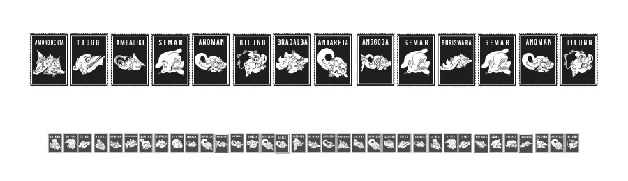 Perangko Wayang by Didik Pratikno — Dingbats Font