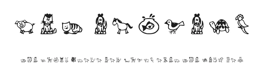 Pet Animals by D3 — Dingbats Font