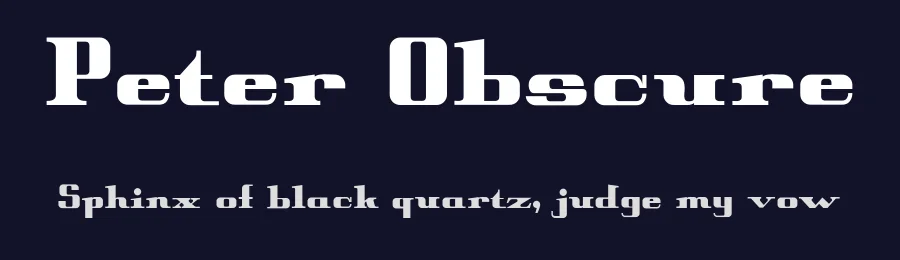 Peter Obscure by Peter Wiegel — Decorative Font — thumbnail 2
