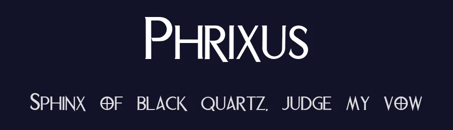 Phrixus by Walter Velez — Sans Serif Font — thumbnail 2