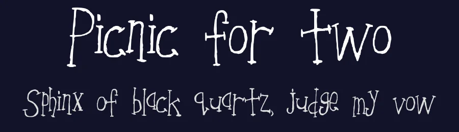 Picnic for two by Shelley Evans — Decorative Font — thumbnail 2
