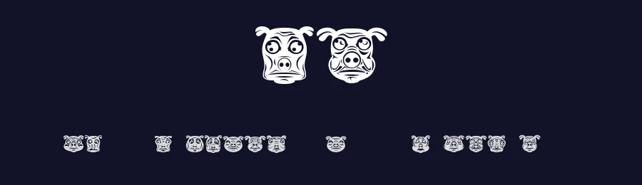 Pigs by Vladimir Nikolic — Dingbats Font — thumbnail 2