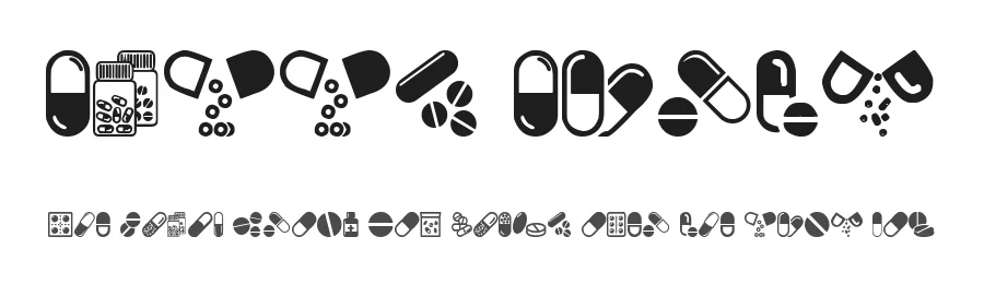 Pills Party by Woodcutter — Dingbats Font