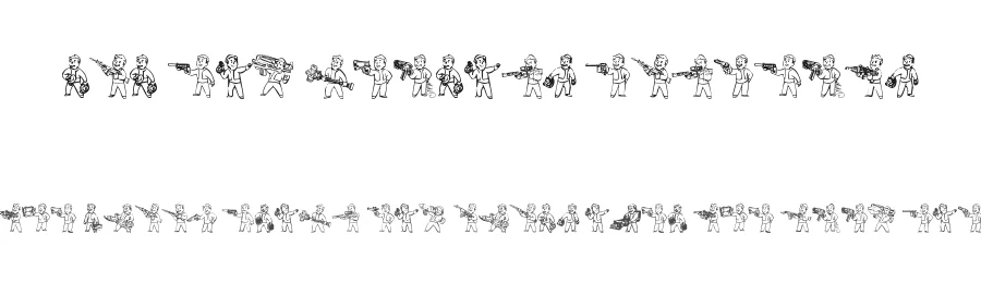 Pip Boy Weapons Dingbats by Skulls — Dingbats Font