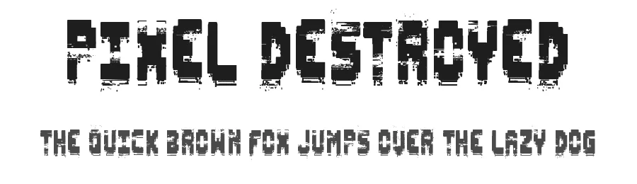 Pixel Destroyed by Woodcutter — Decorative Font