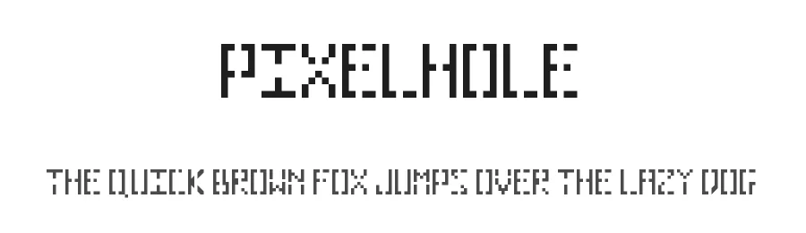 Pixelhole by bob jones — Display Font