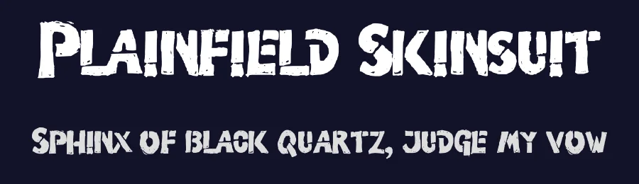 Plainfield Skinsuit by Mr.Fisk Fonts — Decorative Font — thumbnail 2