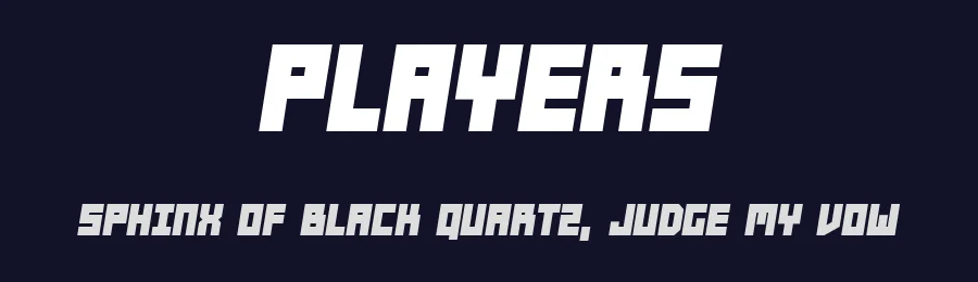 Players by Vladimir Nikolic — Display Font — thumbnail 2