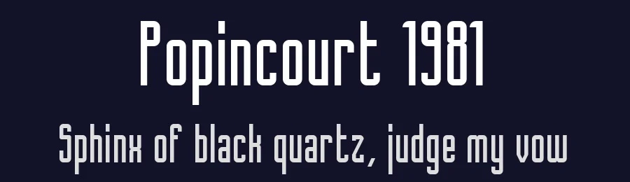 Popincourt 1981 by Damien Gosset — Sans Serif Font — thumbnail 2