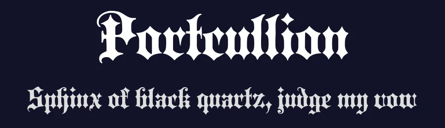 Portcullion by Paul Lloyd — Blackletter Font — thumbnail 2