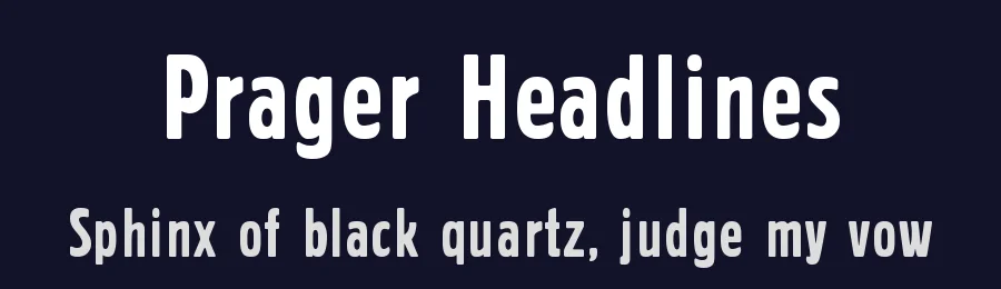 Prager Headlines by Lukas Krakora - typewriterfonts.net — Decorative Font — thumbnail 2