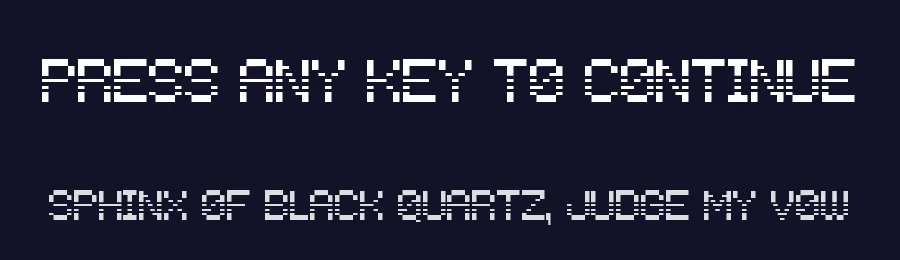 Press any key to continue by Frederic — Display Font — thumbnail 2