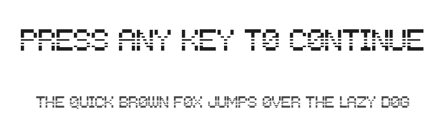 Press any key to continue by Frederic — Display Font
