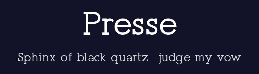 Presse by Michel Bujardet — Serif Font — thumbnail 2