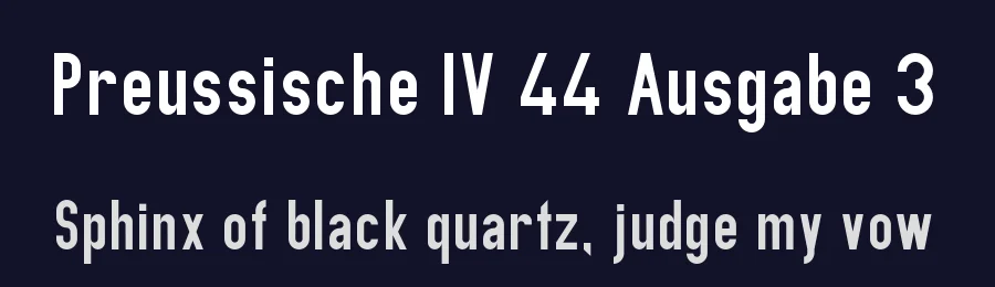 Preussische IV 44 Ausgabe 3 by Peter Wiegel — Sans Serif Font — thumbnail 2