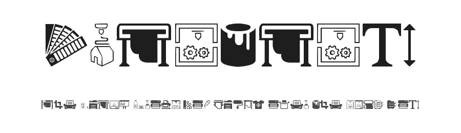 Printing by Woodcutter β Dingbats Font
