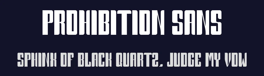 Prohibition Sans by Niels Beyer — Sans Serif Font — thumbnail 2